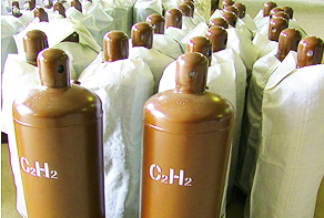 Acetylene Cylinders in Factory